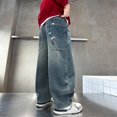 thumbnail image 6 of Caixia Boys Baggy Cargo Jeans Wide Leg Skater Pants | Soft Denim, Elastic Waist, Cargo Pockets, Loose Fit, Hop Streetwear, 6 of 6