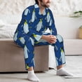 thumbnail image 7 of Sikiie Beautiful King Penguin Pattern Mens Pajama Set, Soft Warm Long Sleeve Sleepwear, Cozy Button-Down Pjs for Men-, 7 of 7