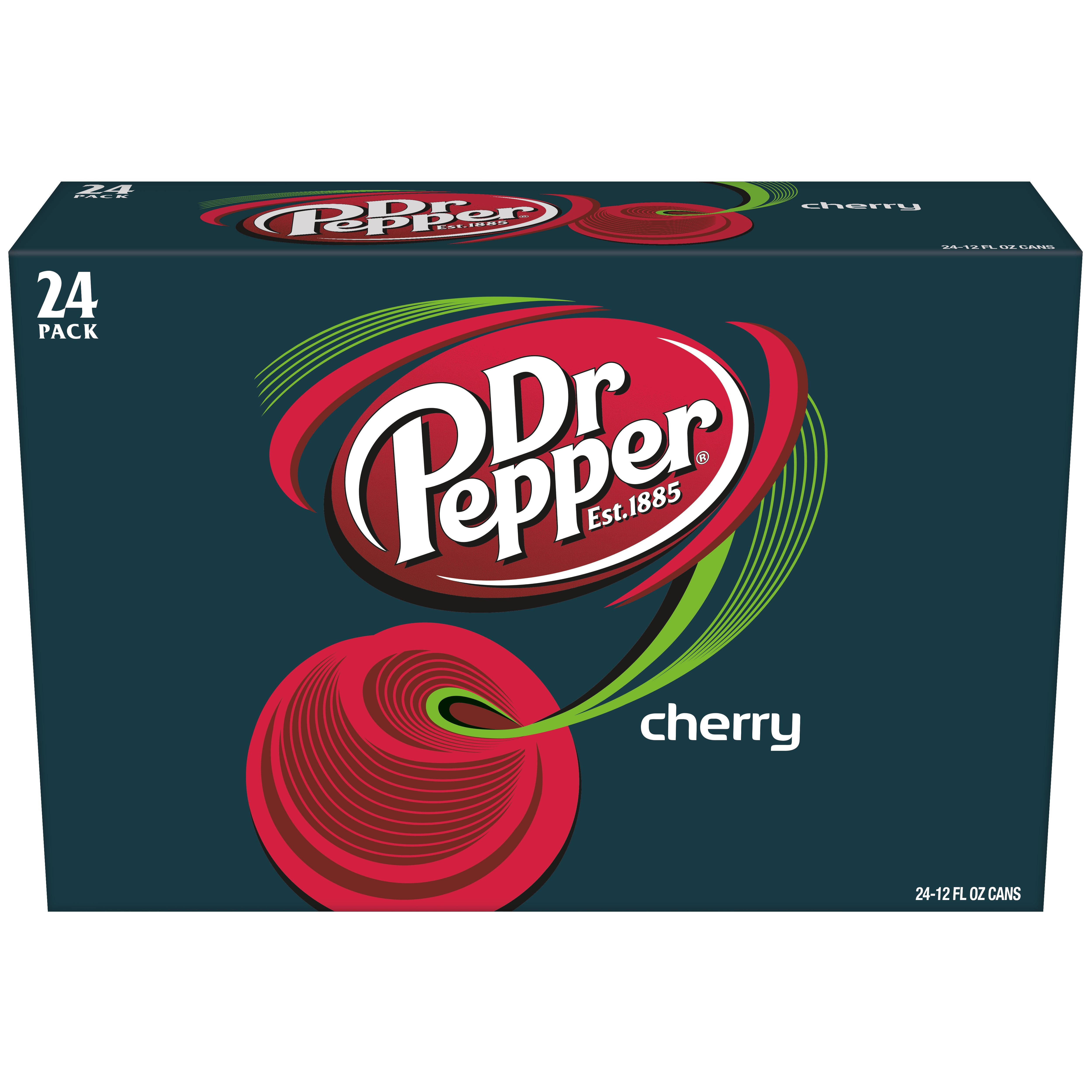 Dr Pepper Cherry Soda, 12 fl oz cans, 24 pack