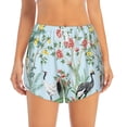 thumbnail image 4 of Lsque Chinoiserie Floral Palm Tree Printed Women's Running Shorts with Liner Pockets,Elastic Quick Dry Workout Athletic Gym Yoga Shorts,Womens High Waist Shorts-X-Large, 4 of 9