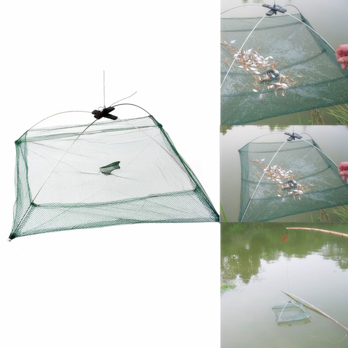 Practical Fishing Foldable Mesh Baits Trap Umbrella Cast Dip Net Crab ShrimpILI