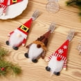 thumbnail image 4 of KGJQ Christmas Cutlery Holder Christmas Gnome Cutlery Holder Festive Utensil Pouch for Holiday Party Table Decor Knitted Covers for Knife Fork Spoon, 4 of 8