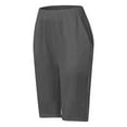 thumbnail image 6 of Sriper Womens Casual Bermuda Shorts Elastic Waist Cotton Linen with Pockets,Knee Length Shorts Plus Size,Wide Leg Pant Scoop,Soft Lounge Shorts ,Shorts Para Hombre Dark Gray S, 6 of 8