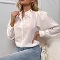 thumbnail image 6 of Women's V Neck Long Sleeve Shirts Button Down Casual Chiffon Blouses Dressy Loose Fit Business Work Tops 2026 Going Out Top Ladies, 6 of 9