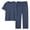 Navy, variant on BLTIBY Mens 2 Pieces Cotton Outfits Short Sleeve V Neck Shirts and Pants Casual Sets with Pockets Navy L