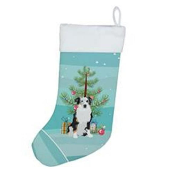 Australian Shepherd Blue Merle #1 Christmas Christmas Stocking 13.5 in x 18 in
