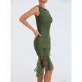 thumbnail image 3 of LS Mozision Elegant Ruffle Ruched Midi Dress For Women Robe Summer New Backless Sleeveless Irregular Club Party Sexy Dress Vestido, 3 of 7