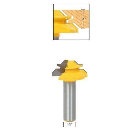 

Big Deals！ Lloopyting 45Degree Lock Miter Router Bit Woodwork Tenon Cutter Tool 1/2Inch Shank Kitchen Faucets Bathroom Faucets Yellow