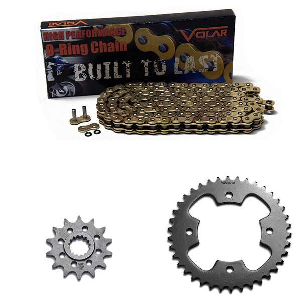 Gold for 2008-2010 Polaris Outlaw 525 S Volar O-Ring Chain and Sprocket Kit