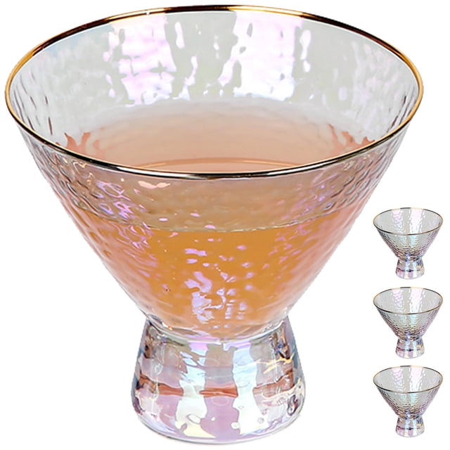 Vasos de Martini sin tallo Lysenn iridiscentes, juego de 4 unidades, 230 ml
