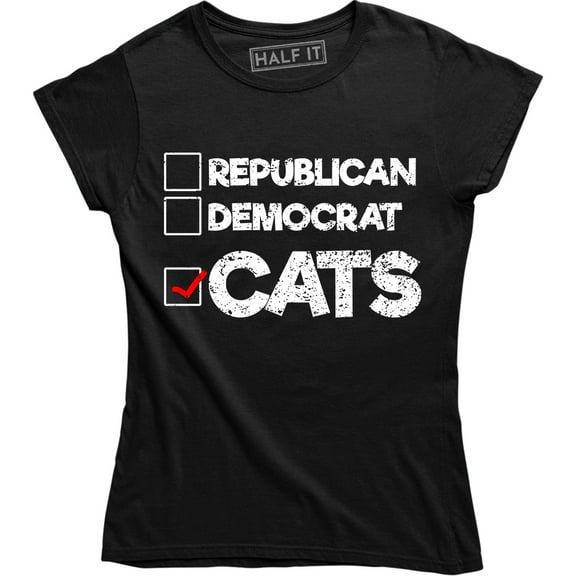 Republican Democrat Cats Funny Political Pet Lover Women's Tee Shirt