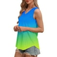 thumbnail image 7 of fatyb Womens Tank Tops V Neck Gradient Lightweight Eyelet Shirts Flowy Loose Summer Sleeveless Blouses, 7 of 7
