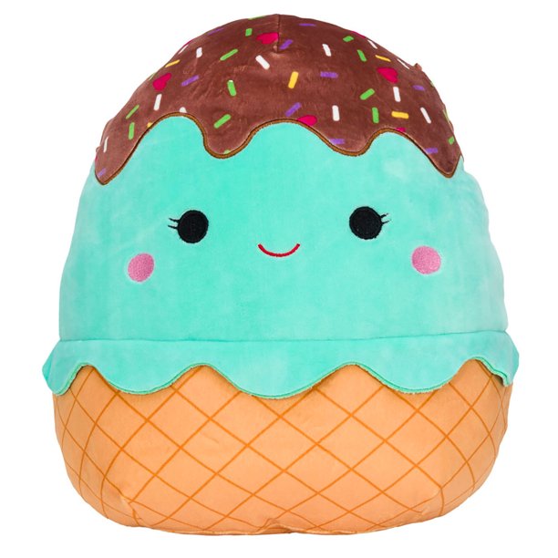 Squishmallow Kellytoy Food Series A 16" Maya the Mint IceCream Sundae Plush Toy
