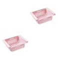 thumbnail image 3 of Billuyoard Organizador de plástico para refrigerador, contenedor de cajón multifuncional retráctil, capa de estante para verduras, bandeja de Rosa 2piezas, 3 of 6