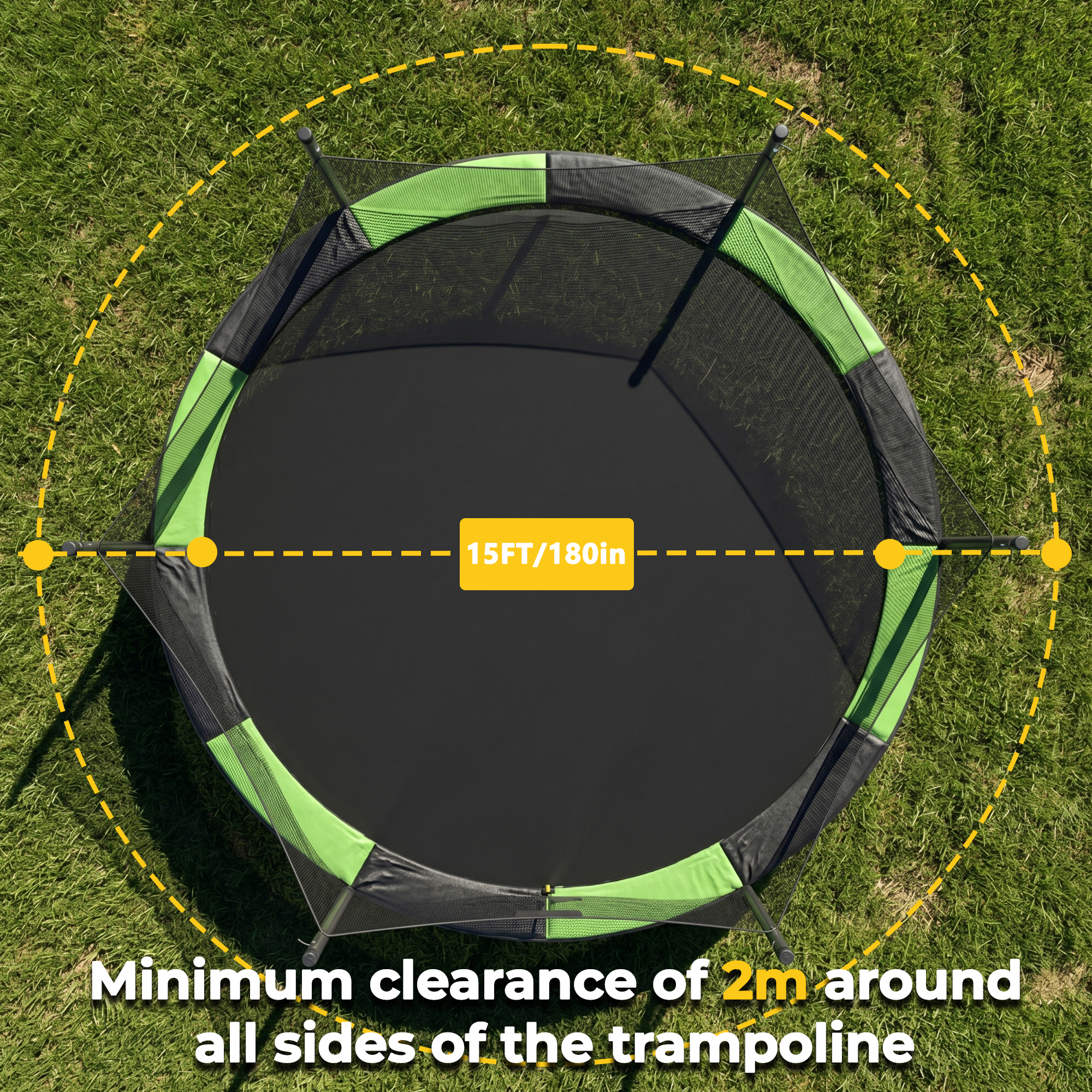 Mersco 15FT/16FT Kids Trampoline, ASTM Certified Heavy Duty Outdoor Trampoline with Safety - detail 3
