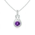 thumbnail image 1 of Angara Collier en Améthyste Naturelle - Pendentif Solitaire Rond en Améthyste avec Nœud Infini en Platine pour Femmes, 1 of 8