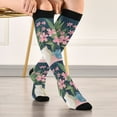 thumbnail image 5 of FORMRS Womens Knee High Socks Casual Long Thick Travel Daily Wear, 2 Pairs, Green Floral, 5 of 6