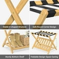 thumbnail image 4 of BAMBOOHOMIE 2-Pack Bamboo Luggage Rack with Shelf, Folding Suitcase Luggage Stand for Guest Room or Hotel, Wide Heavy-Duty Luggage Holder, Natural, 4 of 6