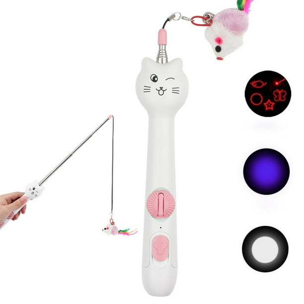 Funny Interactive Cat Toys Plastic Multifunctional Cat Wand Toy With Mice Chaser Toys Rechargeable Playing Keep Busy Cat Toy Telescopic Indoor Cats Interactive Toys Walmart