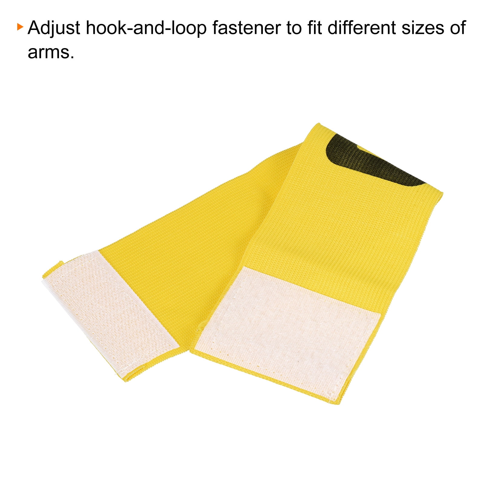Unique Bargains Soccer Captain Armband Nylon Elastic Protective Arm Badge 4 Pack Yellow