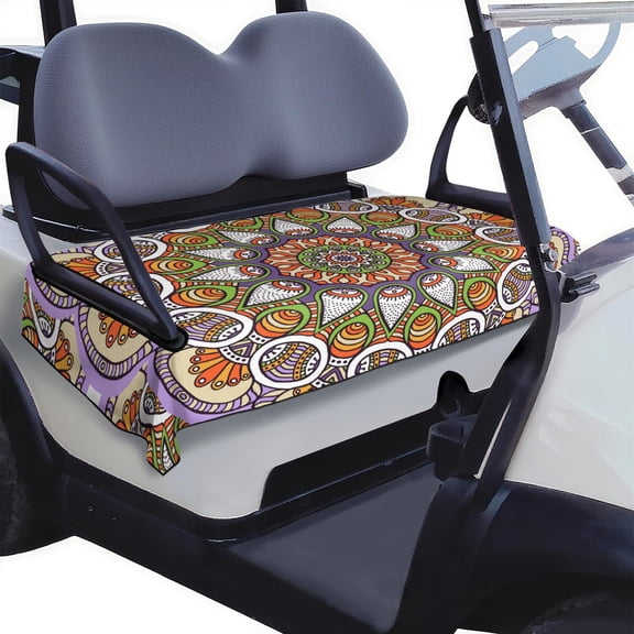 Comfort Plus Golf Cart Seat Towel with Mandala Print 51" x 31", for EZGO, Club Car, Yamaha, Icon Front Seats