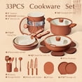 thumbnail image 2 of CAROTE 33-Pieces Ceramic Cookware Set, Nonstick Pots and Pans with Detachable Handles and Lids, Induction Compatible, Diswasher Safe, Orange, 2 of 8