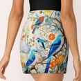 thumbnail image 3 of Watercolor Bird Women's High Short Skirt, High Waisted Mini Skirt with One Side Pocket, 3 of 5