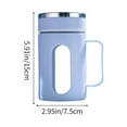 thumbnail image 3 of Eolstice Double-Wall Insulated Glass Tumbler, Plastic Lid with Handle Opening, Office Travel Tea Coffee Cup for Hot Cold Beverages, 3 of 6