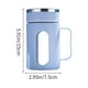 thumbnail image 3 of Elegante vaso de vidrio con caparazón de plástico de doble capa con tapa y asa, taza de oficina con aislamiento térmico de doble capa y fugas de té, tazas de negocios, vaso de oficina de vidrio de plá, 3 of 6