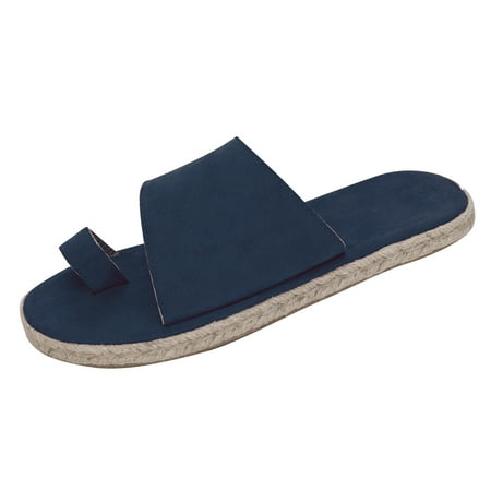 

Womens Slippers Women S Solid Casual Vacation Open Toe Pinch Toe Flat Beach Sandals