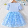 thumbnail image 4 of Momihoom Girls' Ruffled Sleeve Tulle Dress with 3D Butterfly Appliques, Ideal for Birthday Parties and Special Occasions, 4 of 7