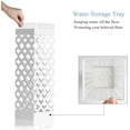 thumbnail image 3 of Square Umbrella Stand Rack Metal Umbrella Holder with Drip Tray For Home Office Decoration,White, 3 of 5