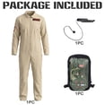 thumbnail image 3 of Alaiyaky Ghost Hunter Costume for Adult, Jumpsuit and Inflatable Backpack, Beige, Perfect for Halloween, Groups, and 80s Theme Fancy Dress Events Proton Pack, 3 of 7