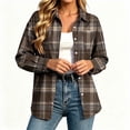 thumbnail image 6 of Yertdoel Flannel Shirt Women Long Sleeve Plaid Lapel Open Front Button Down Shirts Stylish Casual Soft Cozy Cardigan Jackets, 6 of 6