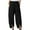 Black, variant on QUYUON Jogger Capris for Women Fashion Casual Spring And Summer Solid Color Stripe Long Wide Leg Trousers Athletic Capris Female Capris Style Q864 , Black XX-Large