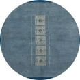 thumbnail image 1 of Ahgly Company Machine Washable Indoor Round Abstract Cadet Blue Green Area Rugs, 4' Round, 1 of 7