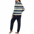 thumbnail image 4 of yillto Women Fleece Lounge Sets Long Sleeve Striped Pajama Jogger Casual 2 Piece Pjs Outfit Sleepwear with Pockets, 4 of 7
