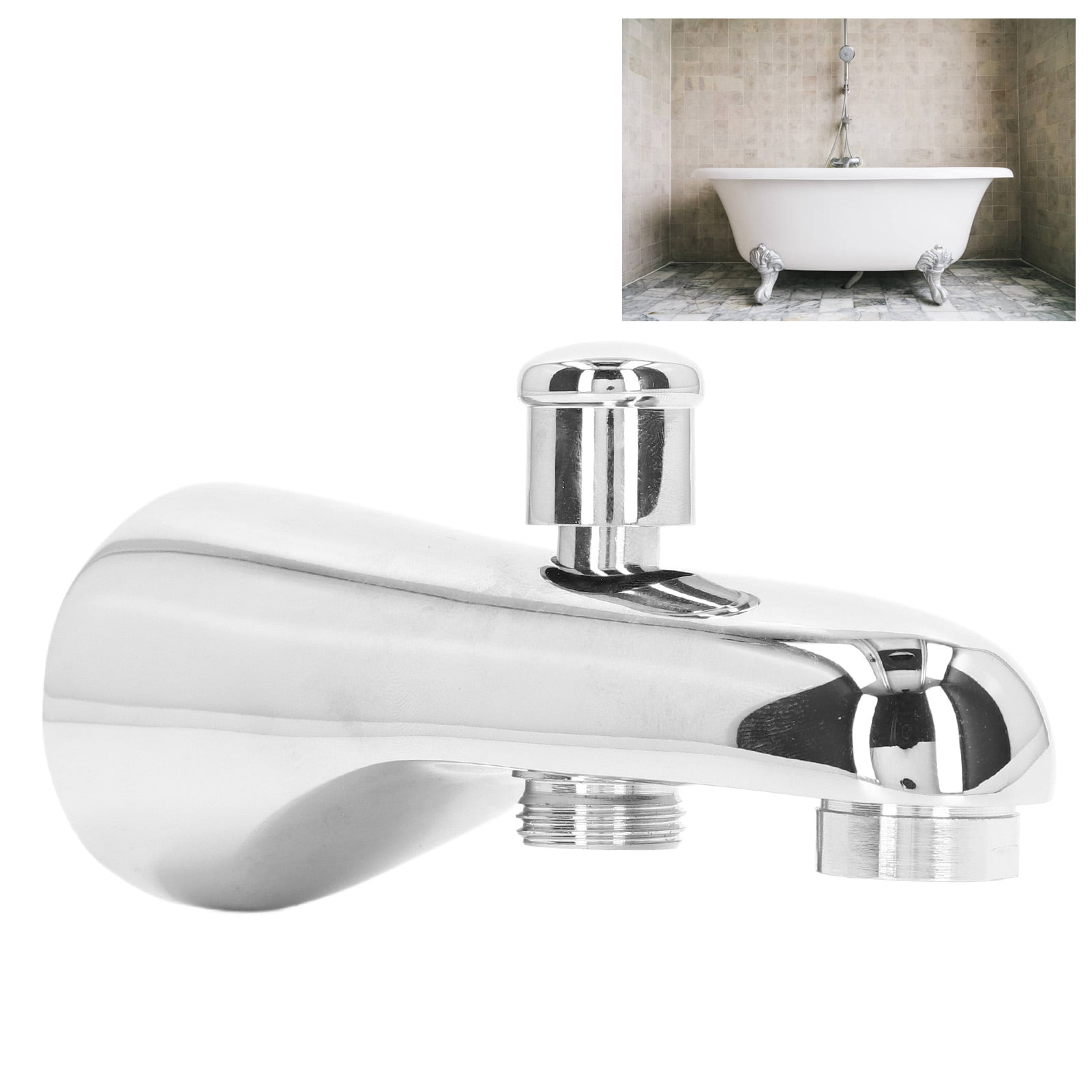 Riousery G1/2 Semicircle Brass Concealed Bathtub Faucet Tub Spout with Diverter in Bright Chrome Finish (16.0 oz / 455 g)