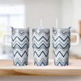 thumbnail image 2 of 20oz Geometric Textured Stainless Steel Travel Mug, Double Wall Insulated Tumbler with Handle Leak Proof Lid Design, 2 of 5
