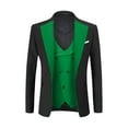 thumbnail image 4 of ETHAN Mens Slim Suits Mens 3 Piece Suit Single Breasted Vest Jacket Pants Sets Dark Green XXS, 4 of 10