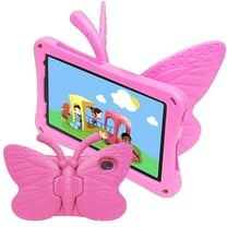 ELEHOLD Cute Kids Case for Walmart Onn 8.0 Inch 2024 Kids Friendly EVA Butterfly Design Kickstand Heavy Duty Rugged Shockproof Protective Case,Rose