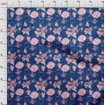 thumbnail image 3 of oneOone Georgette Viscose Royal Blue Fabric Flower Watercolor Sewing Fabric By The Yard Print Diy Clothing Sewing 42 Inche Wide, 3 of 4