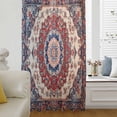 thumbnail image 6 of Red Navy Blue Boho Sheer Curtains 54 Inches Long, Vintage Ethnic Geometric Light Filering Curtains, Breathable Simi Curtain Privacy Drapes for Kitchen Bathroom Nursery Small Window Treatment, 6 of 9