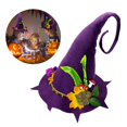 thumbnail image 2 of Crooked Witch Hat Leaves Costume for Women Men Teenagers for Halloween Party Decorations Stylish Conjurer Cosplay, 2 of 4