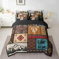thumbnail image 2 of Castle Fairy Safari Deer Bear Twin Bedding Sets 7-Piece for Teens Adults,Bohemian Tribal Aztec Bedding Comforter Set Microfiber,Exotic Style Breathable Sheet Sets,Lightweight Room Decor,Reversible, 2 of 8