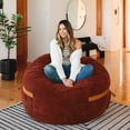 thumbnail image 4 of Big Joe Fuf 5Ft Oversized Foam Bean Bag Chair for Kids, Teens, Adults, Deep Terracotta, Corded Plush, 5 foot Large Reading and Gaming Seat, 4 of 6