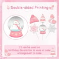 thumbnail image 6 of Kreatwow Winter Party Cake Decorations Winter Onederland Snowflake Cupcake Toppers Pink Wonderland Cake Decorations Snowman Christmas Tree Winter Baby Shower Party Supplies Pink for Girls 1st Birthday, 6 of 7