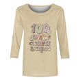 thumbnail image 4 of Lilgiuy 100 Days of School Shirts for Women,3/4 Sleeve Shirts for Women Colorful Letter Print Tees Blouses Kindergarten Teachers Tee Tops for Work Office (Khaki,2XL), 4 of 4