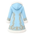 thumbnail image 5 of Christmas Men's Santa Trench Coat Trendy Plush Coats Long Peacoats Xmas Long Hooded Cardigans Light Blue S, 5 of 6