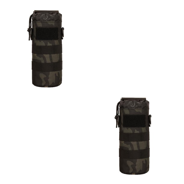 Advancent Bolsa de transporte para hervidor de agua, soporte con cordón para actividades, funda protectora para botella de agua, cantina, Negro/Camuflaje 2Conjunto